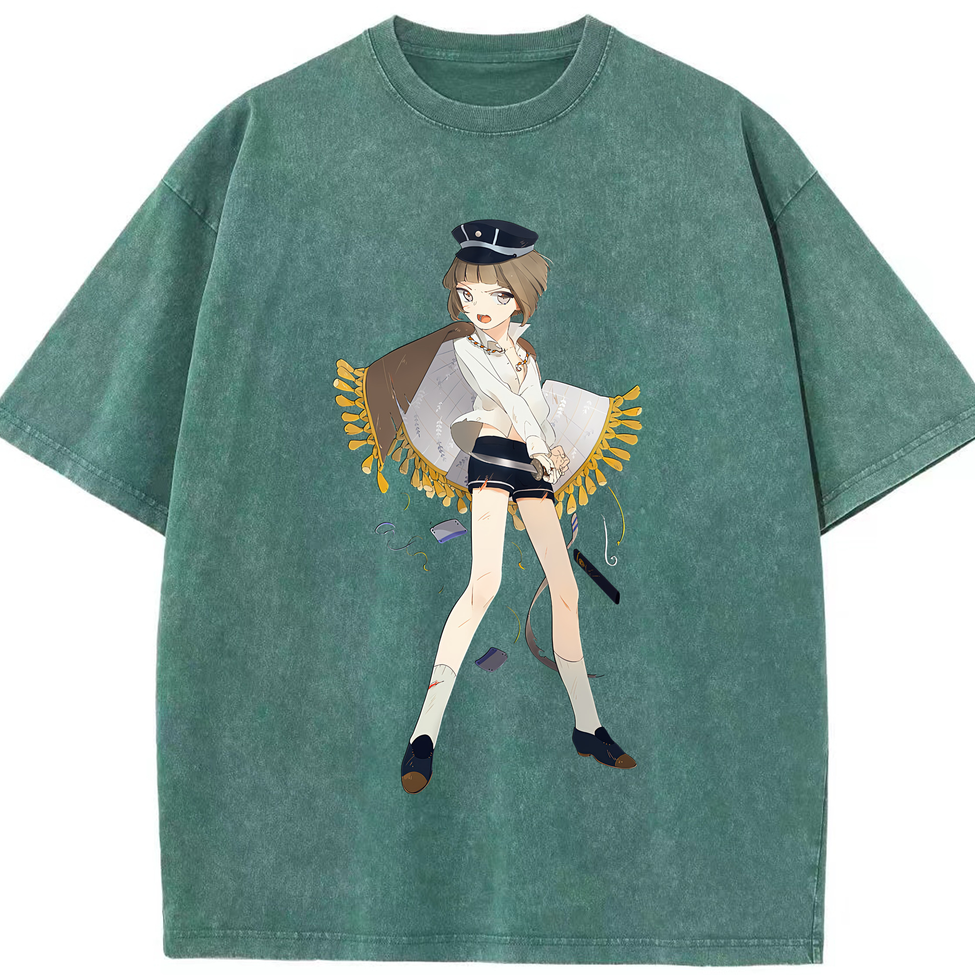 （画像用） 刀剣乱舞 Touken Ranbu 綿100% ヴィンテージ風 半袖Tシャツ（フロントプリント）